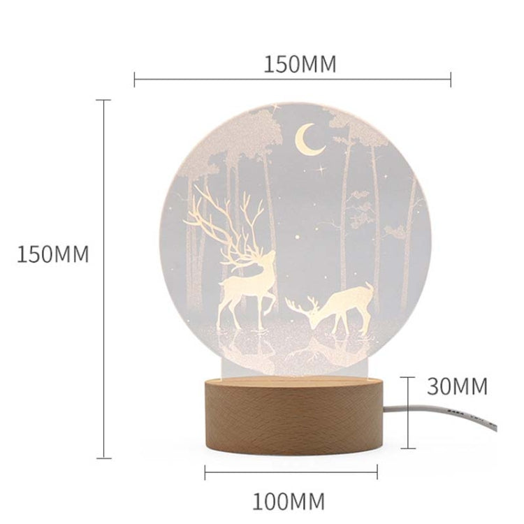 3D Atmosphere Decorative Light Acrylic Inner Carved LED Night Light Creative Girl Table Lamp