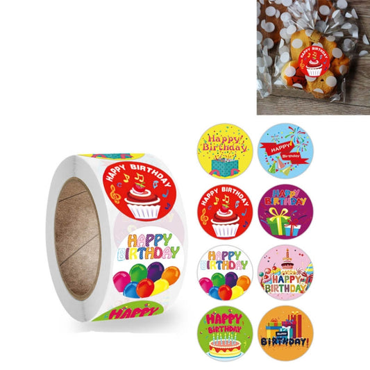 Children Happy Birthday Stickers Decorations Greeting Cards Label, 2.5 cm / 1inch