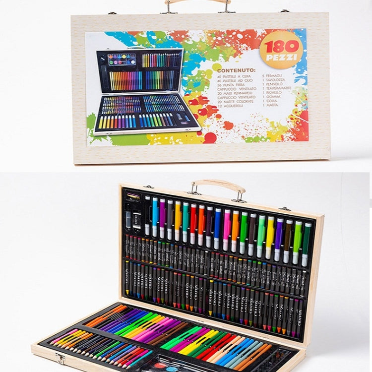 Painting Wooden Box Colorful Pen Set Art School Supplies For Children