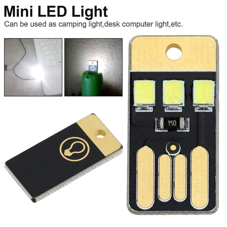 10 PCS Mini Pocket Card USB Power Keychain LED Night Light