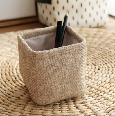 Mini Small Linen Pen Holder Desktop Cloth Simple Stationery Holders