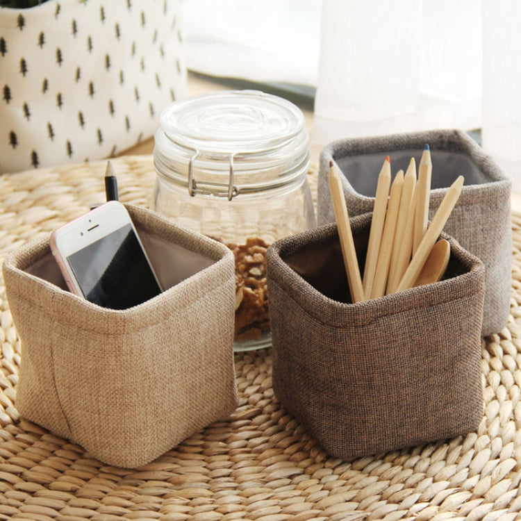 Mini Small Linen Pen Holder Desktop Cloth Simple Stationery Holders