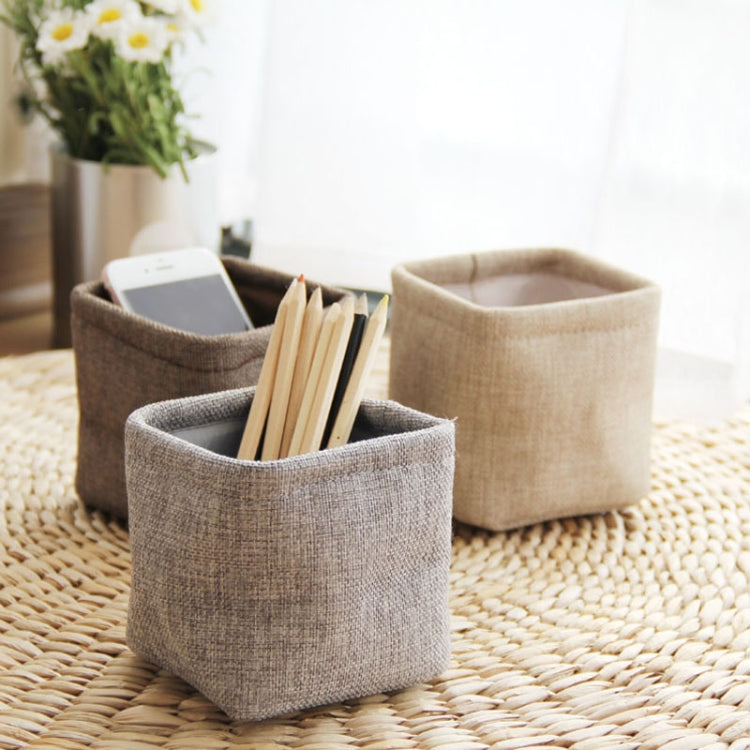 Mini Small Linen Pen Holder Desktop Cloth Simple Stationery Holders