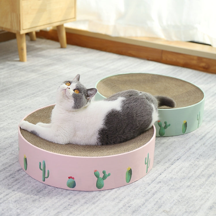 Round Corrugated Cat Scratcher Claw Sharpener Toy Bed
