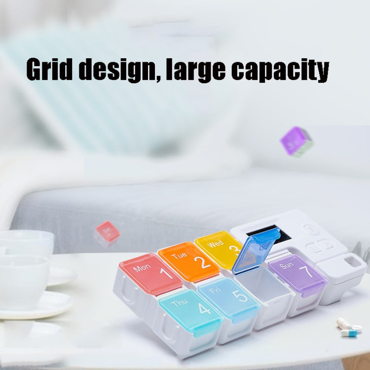 TF-248 7-Cell Smart Timing Reminder Plastic Pill Box Pill Storage Box