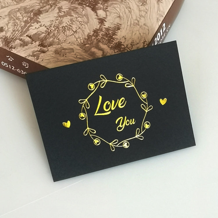150 PCS Wedding Blessing Card Thank You Message Gift Decoration Card Bronzing Flower Greeting Card