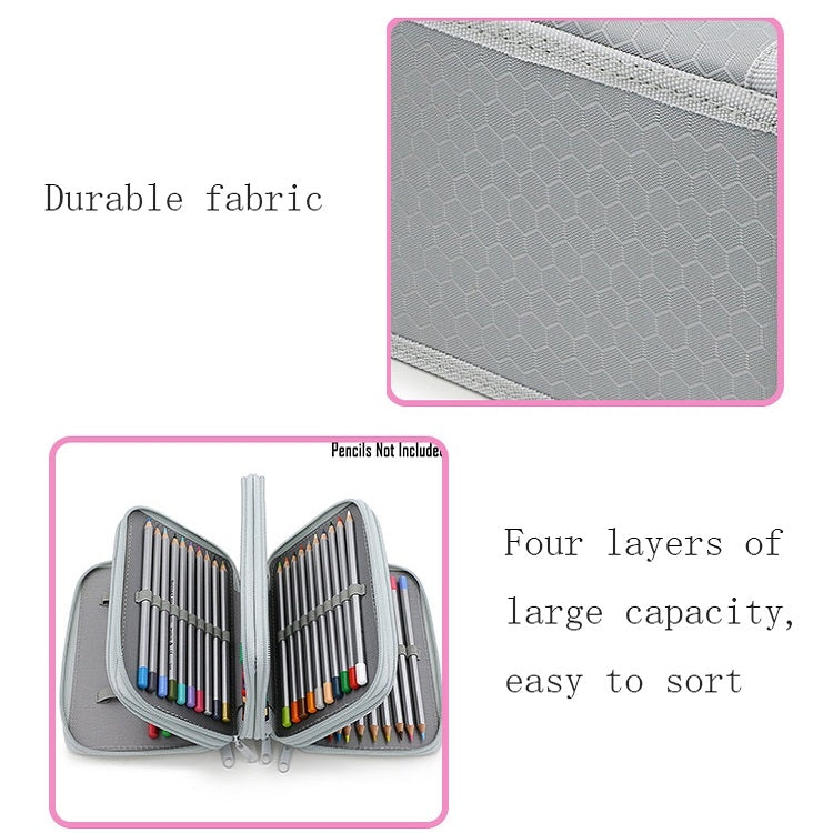 Solid Color Square Four-Layer Pencil Case Sketch Colorful Pencil Case With 72 Holes