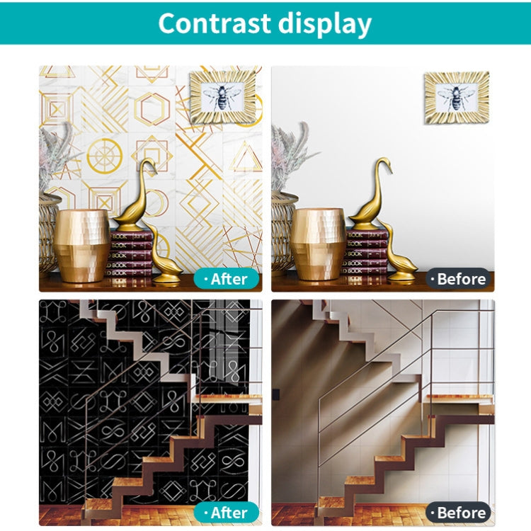 Geometric Pattern Staircase Wall Tile Sticker Kitchen Stove Water And Oil Proof Stickers