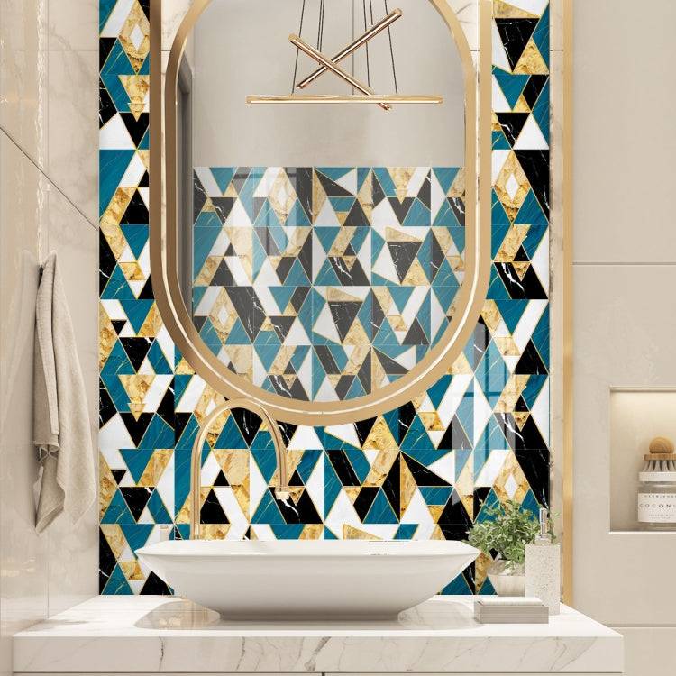 Geometric Pattern Staircase Wall Tile Sticker Kitchen Stove Water And Oil Proof Stickers