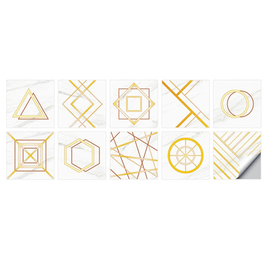 Geometric Pattern Staircase Wall Tile Sticker Kitchen Stove Water And Oil Proof Stickers