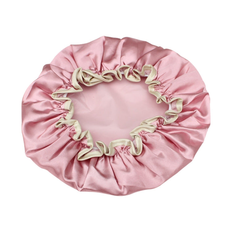 Lovely Thick Women Satin Colorful Double Waterproof Hair Cover Bathing Cap