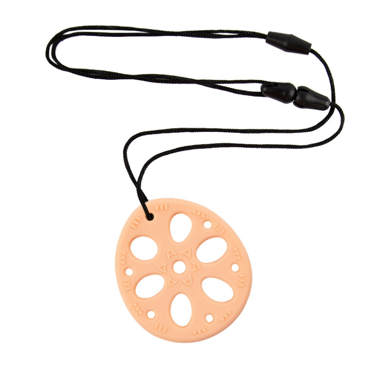 M010093 Silicone Lotus Root Tablets Baby Soothing Teether Children Molars Toys Maternal And Child Supplies, Colour: Beige With Lanyard