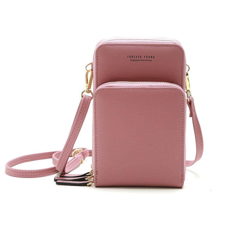 Ladies Mobile Phone Bag PU Vertical Large Capacity Mobile Phone Single-Shoulder Messenger Bag