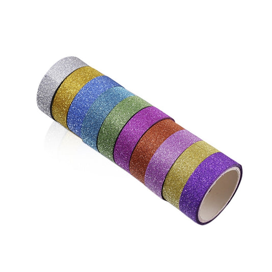 10 in 1 15mmx3m Gold Onion Tape Decorative Stickers Handmade Decorative Material Tape Color Random Delivery, Pure Color, Pattern