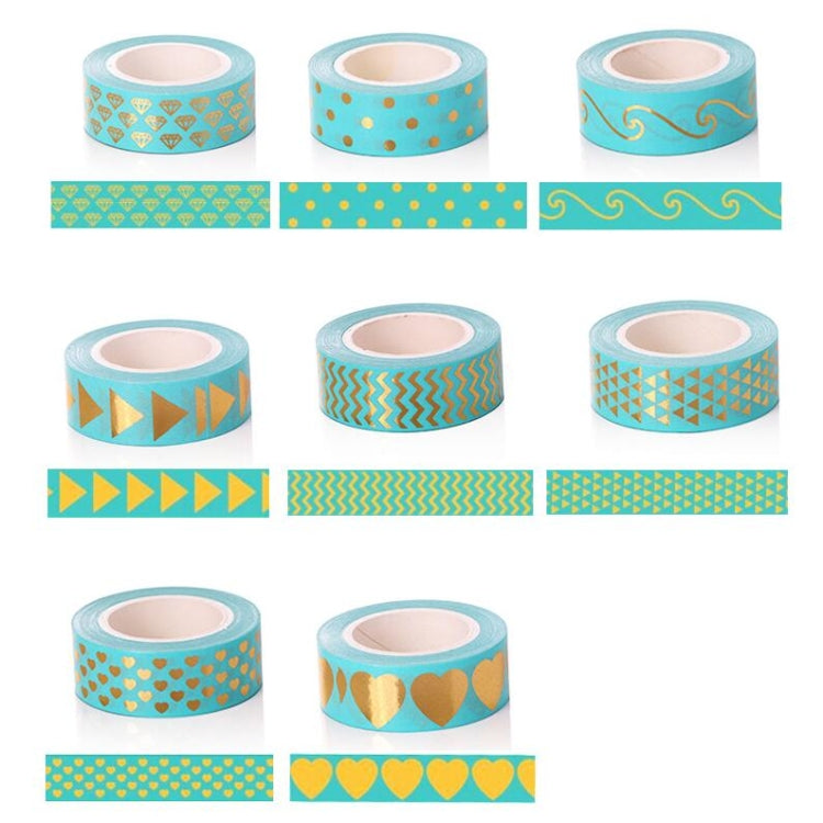 8 Rolls / Set Simple Basic Material Stamping Paper Tape Hand Ledger Decoration Sticker