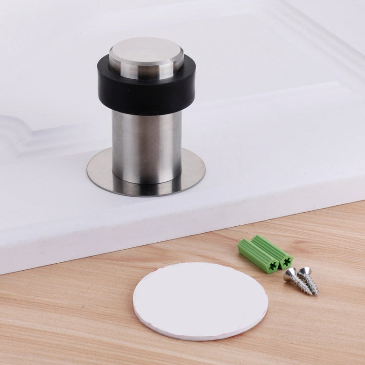 Rubber Anti-Collision Door Gear Punching Stainless Steel Round Door Resistant Home Floor-Shaped Cylindrical Door Touch