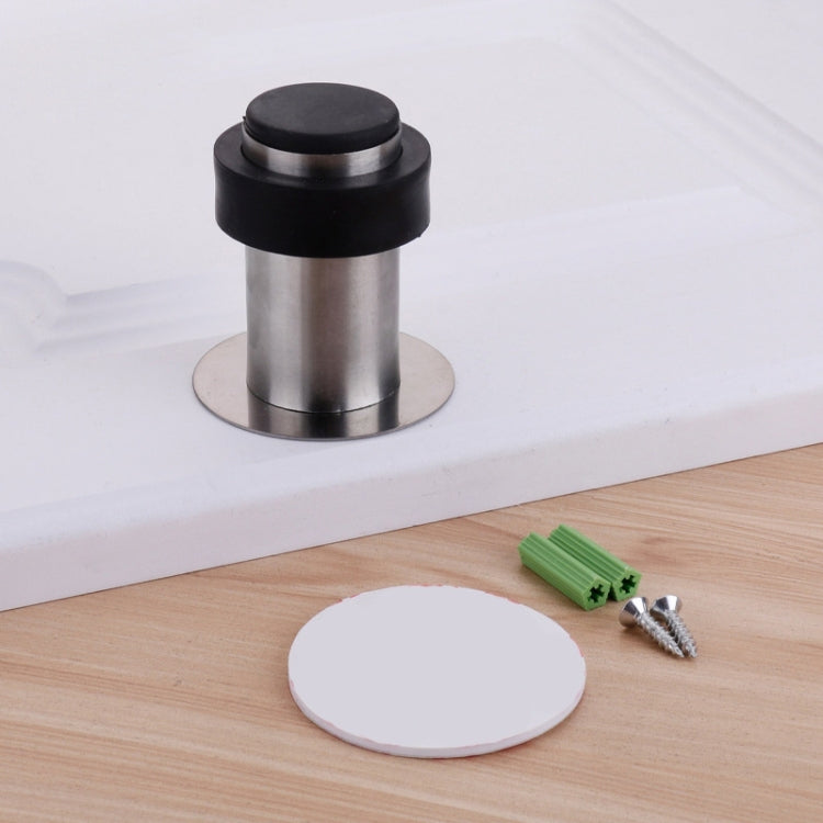 Rubber Anti-Collision Door Gear Punching Stainless Steel Round Door Resistant Home Floor-Shaped Cylindrical Door Touch