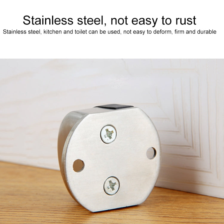 Stainless Steel Punch-Free Door Pad Bedroom Bathroom Invisible Anti-Collision Rubber Door Stopper