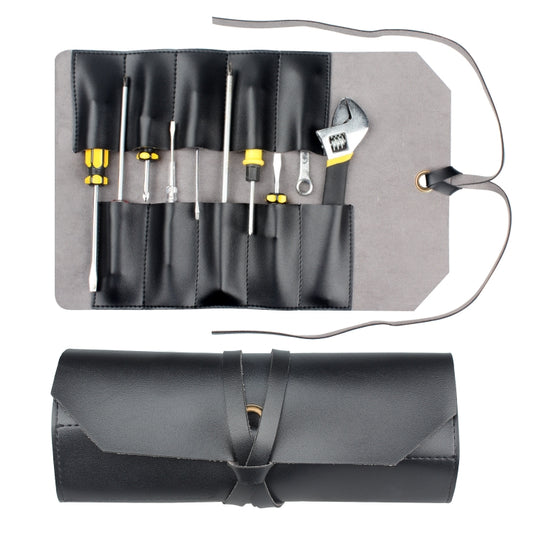 CL97 Multi-Function Toolkit Bundled Leather Tool Bag Double Thickened Two-Purpose Wrench Bag