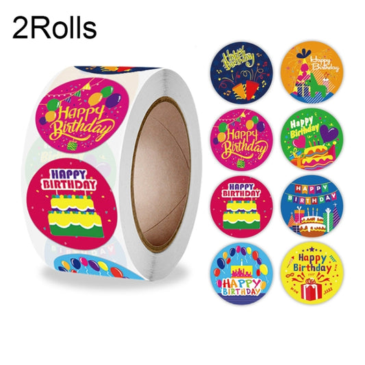 2 Rolls Birthday Sticker Gift Decoration Sealing Sticker