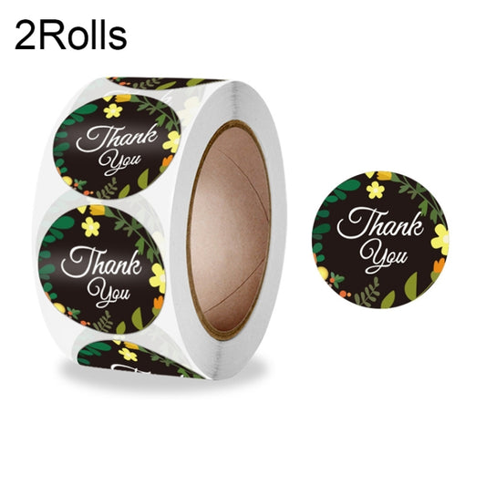 2 Rolls Sealing Sticker With Flower Crafts Decoration Label