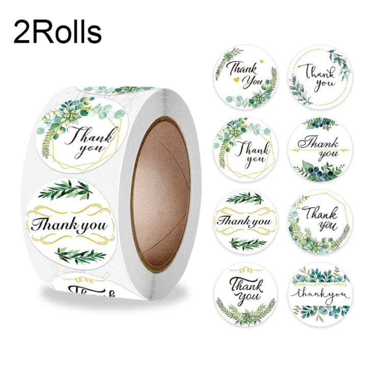 2 Rolls Thank You Floral Sticker Wedding Gift Decoration Label