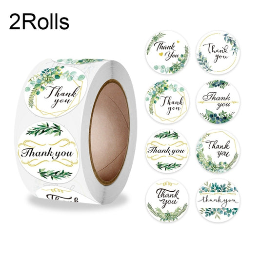 2 Rolls Thank You Floral Sticker Wedding Gift Decoration Label