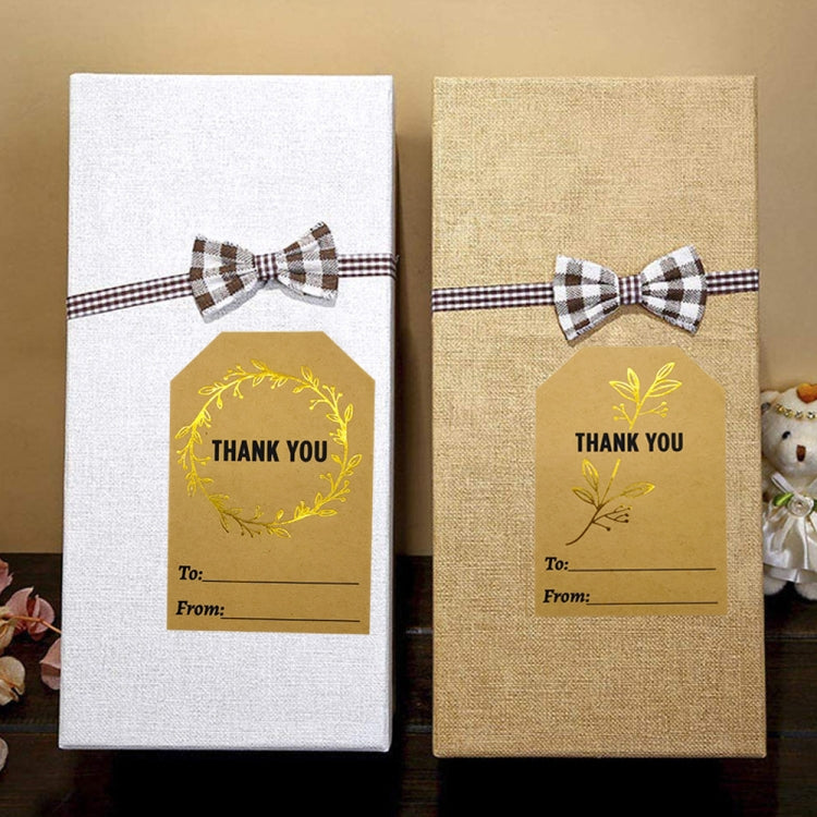 Kraft Paper Thank You Hot Stamping Sticker Gift Wrapping Decoration Label, K-74 Sticker
