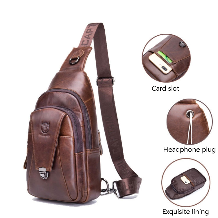 BUFF CAPTAIN 110 Men Leather Shoulder Bag First-Layer Cowhide Leather Multi-Function Chest Bag