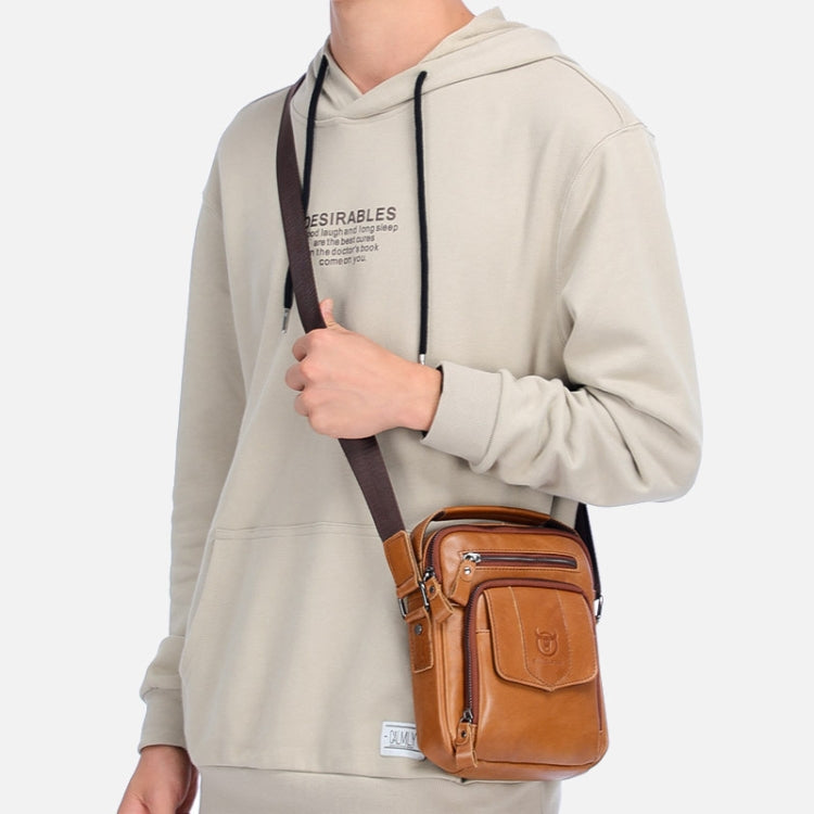 BUFF CAPTAIN 777 Men Leather Shoulder Bag First-Layer Cowhide Retro Large Capacity Satchel