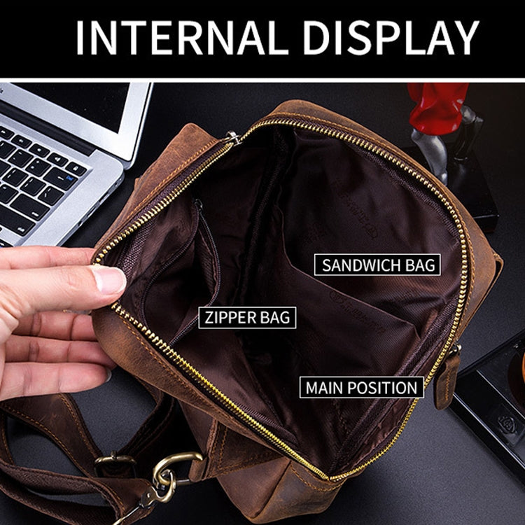 BUFF CAPTAIN 133 Men Leather Retro Shoulder Bag Diagonal Leather Bag