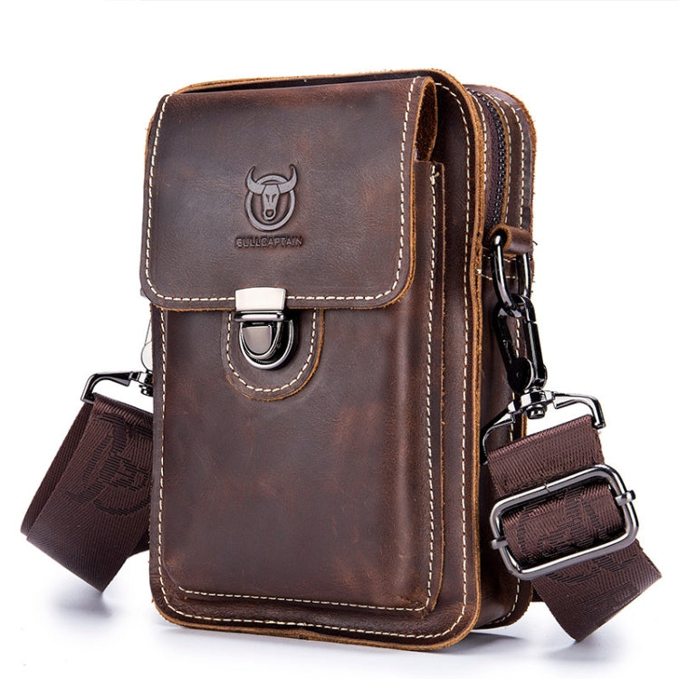 BUFF CAPTAIN 075 Men Belt Mobile Phone Waist Bag First-Layer Cowhide Multi-Function Diagonal Bag