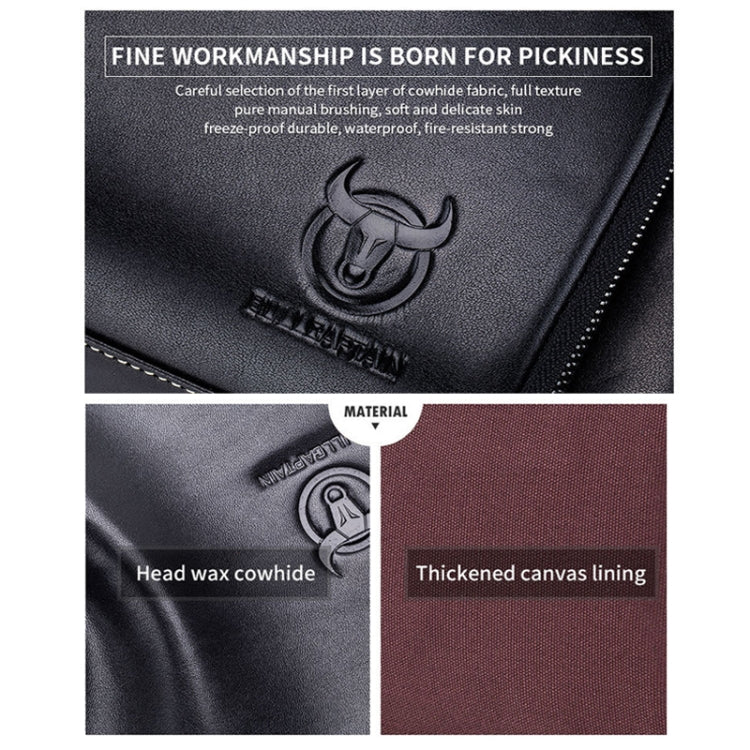 BUFF CAPTAIN HKDJB--001 First-Layer Cowhide Shoulder Messenger Bag Sports Men Leather Bag, Dark Brown, Yellow, Black