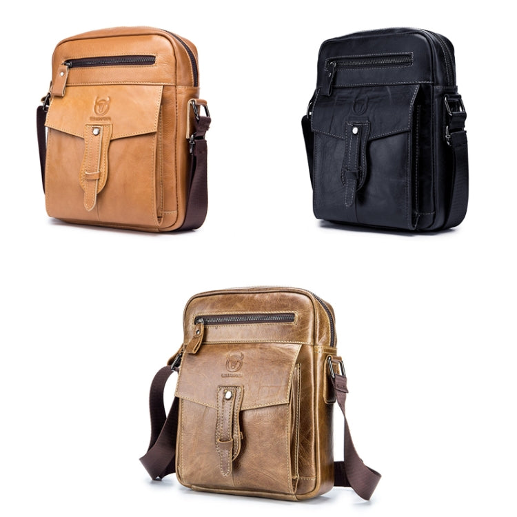 BUFF CAPTAIN 053 Men Leather Shoulder Messenger Bag First-Layer Cowhide Large Capacity Briefcase, Specification：, Large (Yellow Brown), Small (Yellow Brown), Large (Black), Small (Black), Large (Dark Brown), Small (Dark Brown)