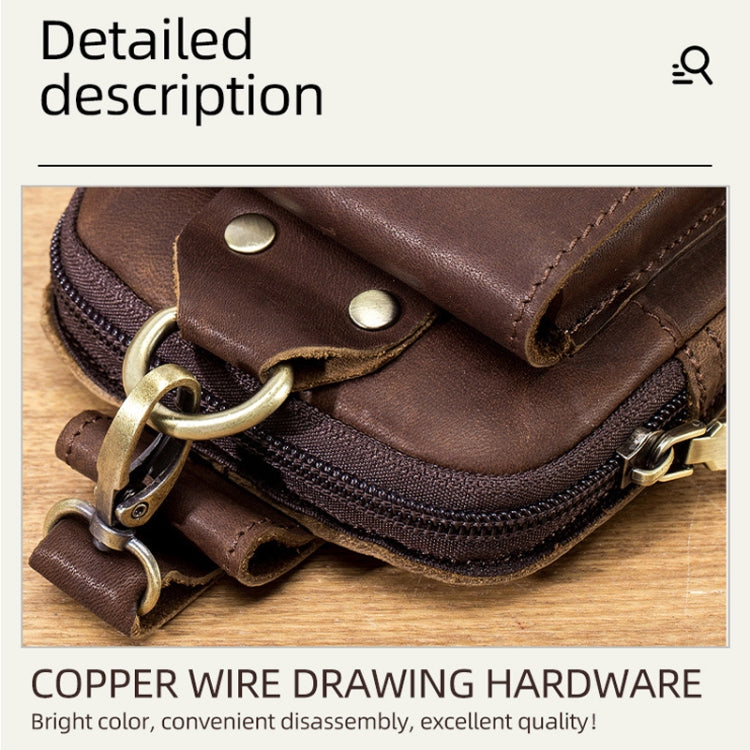 BULL CAPTAIN 028 Multi-Function Cattle Leather Waist Bag Magnetic Buckle Mobile Phone Belt Bag