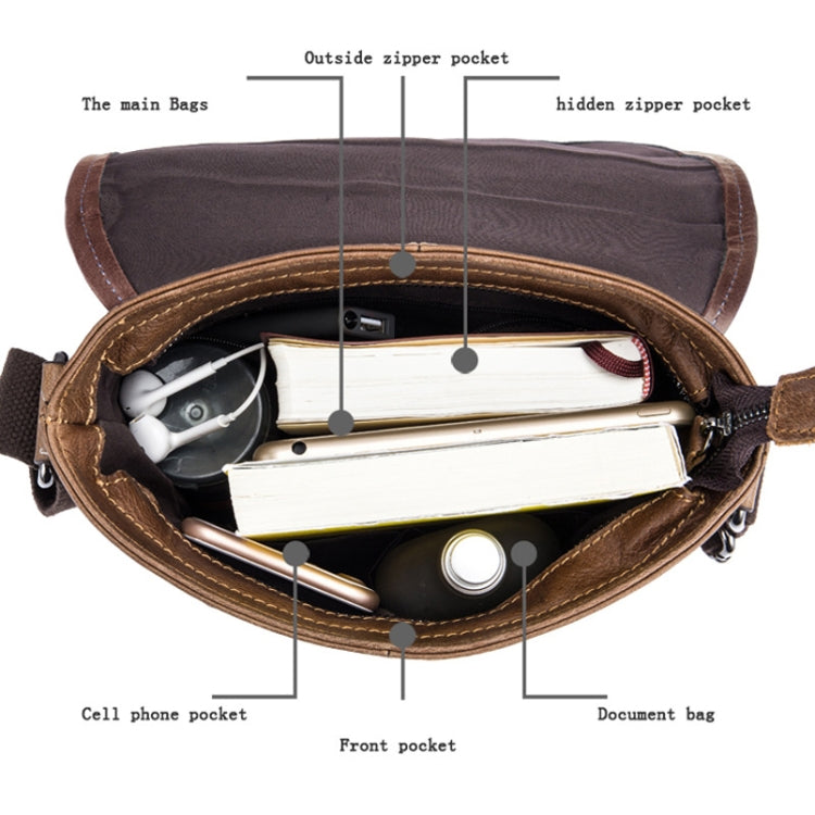 BUFF CAPTAIN 034 Men Leather Shoulder Bag Sports Outdoor First-Layer Cowhide Bag