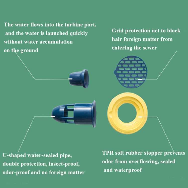 Floor Drain Deodorizer Sewer Deodorant Cover Bathroom Toilet Anti-Cockroach Insect-Proof Cover, White, Green, Pink, Blue