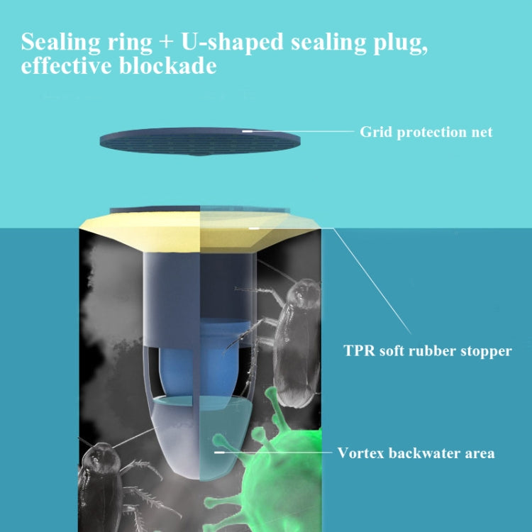 Floor Drain Deodorizer Sewer Deodorant Cover Bathroom Toilet Anti-Cockroach Insect-Proof Cover, White, Green, Pink, Blue