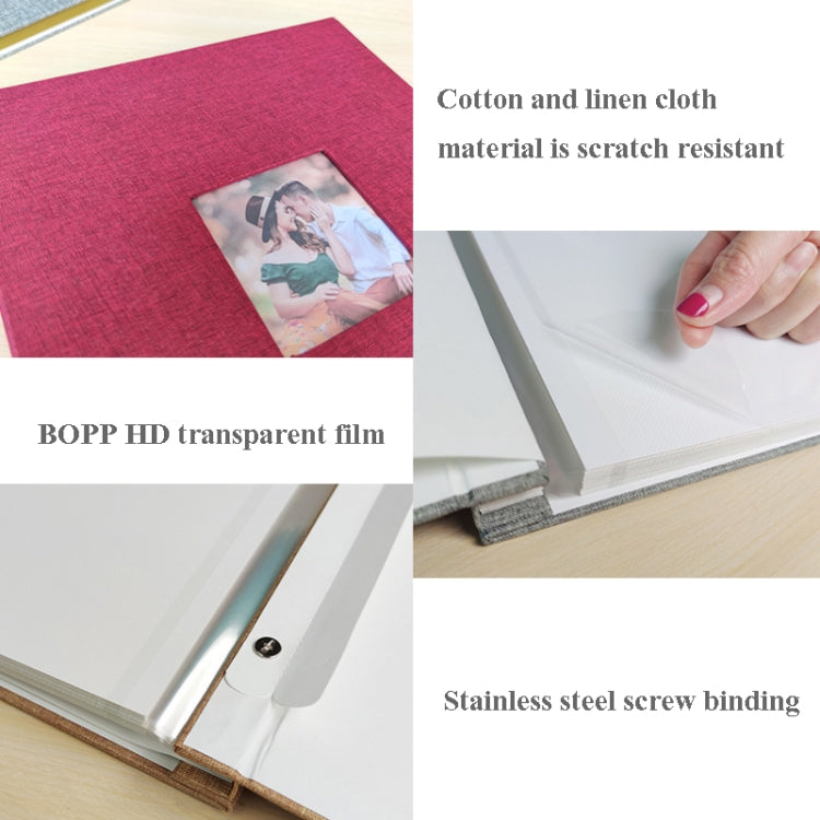 10 Inch 20 Pages/40P Cloth Photo Album Self-Adhesive DIY Laminated Photo Album