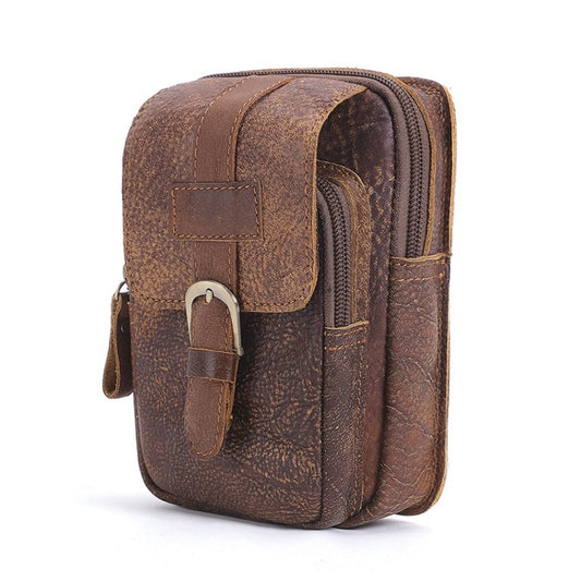 6371 Men Mobile Phone Belt Bag Multifunctional Retro Satchel Waist Bag