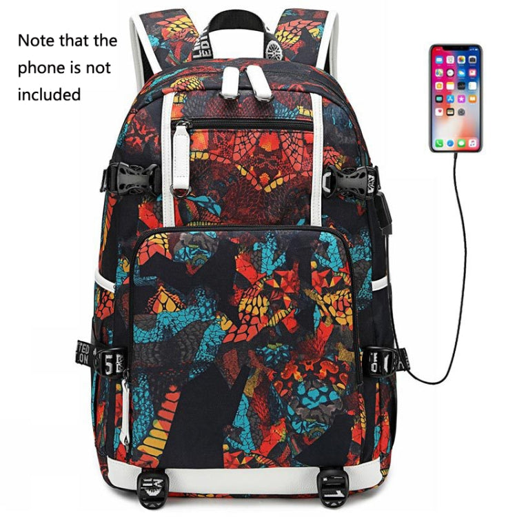 6101-4 Thermal Transfer Casual Backpack Simple Student Schoolbag