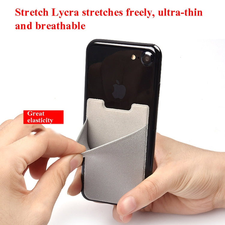 Stretch Lycra Mobile Phone Back Sticker Card Holder Phone Back Wallet Bus Bank Card Holder