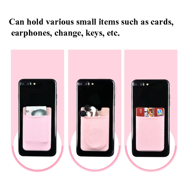 Stretch Lycra Mobile Phone Back Sticker Card Holder Phone Back Wallet Bus Bank Card Holder
