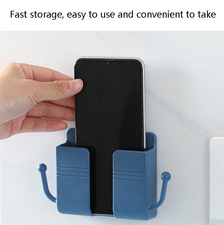 10 PCS Wall-Mounted Remote Control Storage Box Bedside Mobile Phone Charging Stand