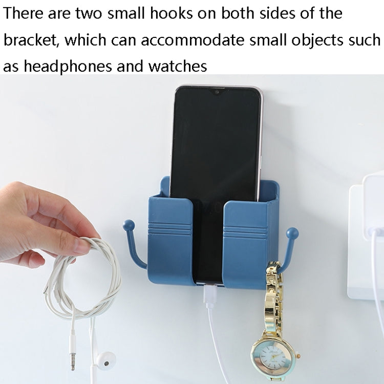 10 PCS Wall-Mounted Remote Control Storage Box Bedside Mobile Phone Charging Stand