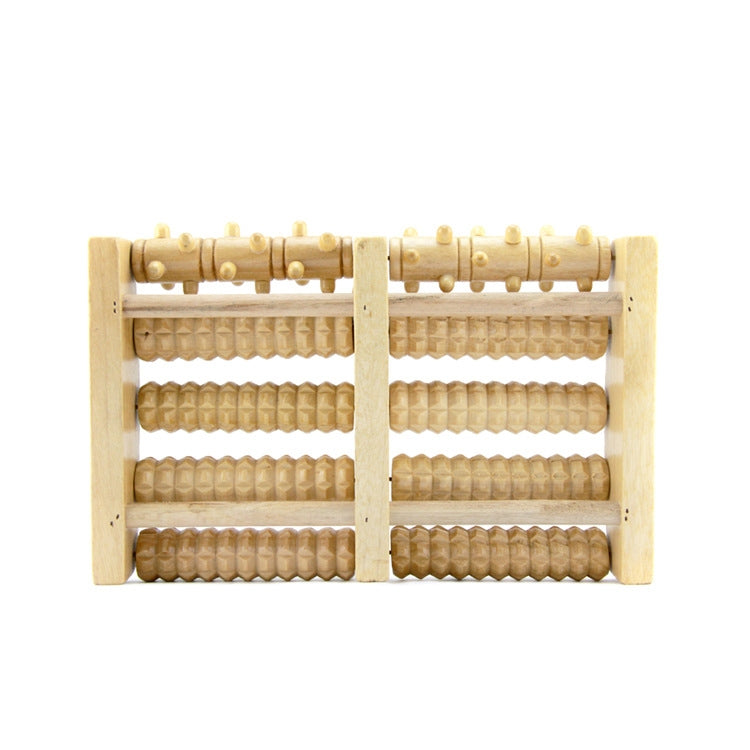 Wooden Roller Massager Small Nails Five-Row Foot Massager