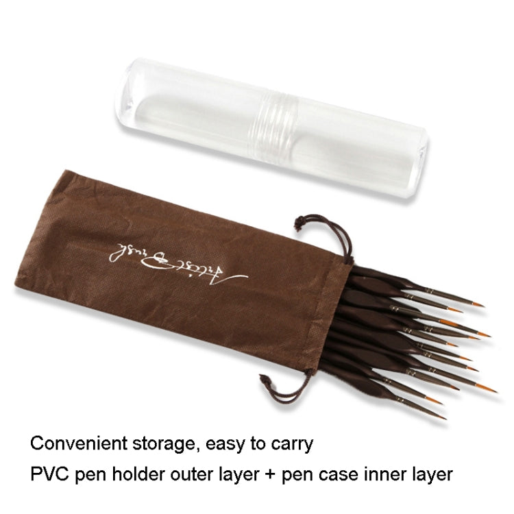 12 PCS/Set  Painting Triangle Rod Two-Color Nylon Hair Hook Line Pen Watercolor Brush Pen Art Supplies