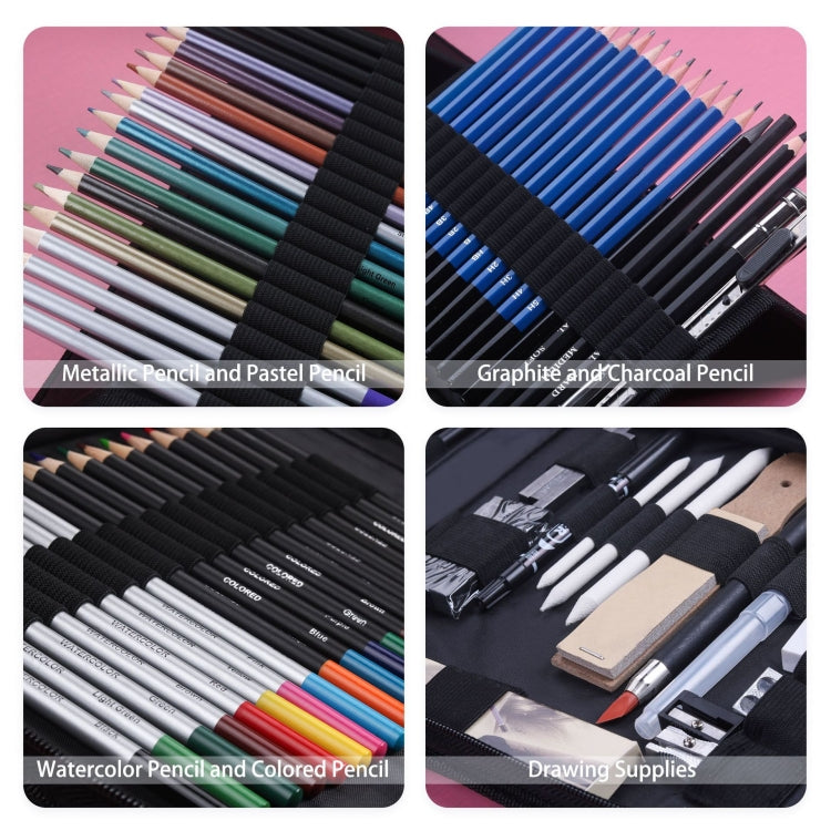 KALOLR YW-PC083  83 in 1 Portable Sketch Tool Water-Soluble Color Lead Metal Color Lead Combination Sketch Drawing Set
