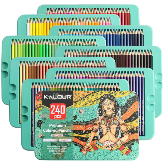 Kalour 240 Colors Color Lead Pencil Set Hand Painted Doodle Color Pencil Painting Pencil