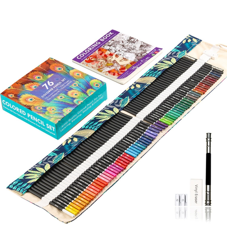 72 Colors Colored Pencils Set Hand-Painted Graffiti Colored Pencils, With Roller Shutter Pencil Case